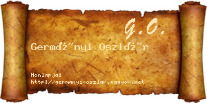 Germányi Oszlár névjegykártya